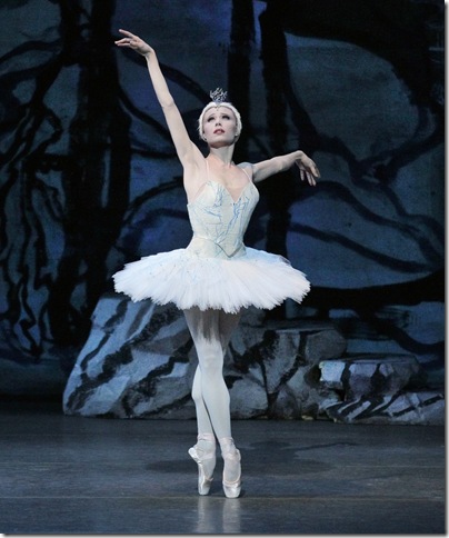 Sara Mearns as Odette in Paul Martins’s production for New York City Ballet of “Swan Lake.” (Photo by Paul Kolnik)