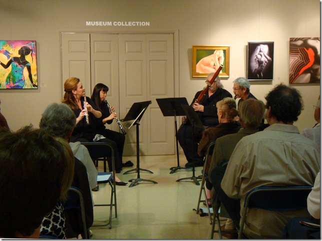 Clockwise from left: Karen Dixon, Erika Yamada, Michael Ellert and Michael Forte perform Saturday at the Lighthouse ArtCenter in Tequesta.