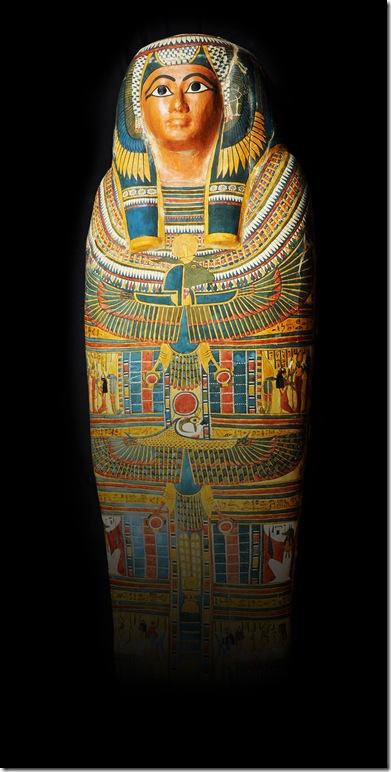 Mummy case of Takhenmes, Third Intermediate Period, early 25th Dynasty (747-656 BC); Thebes, Egypt, temple of Hatshepsut.