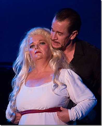 Birgit Fioravante and Dean Peterson in Opera Fusion’s “Duke Bluebeard’s Castle.” (Photo by Steve Graybill / Nova One)