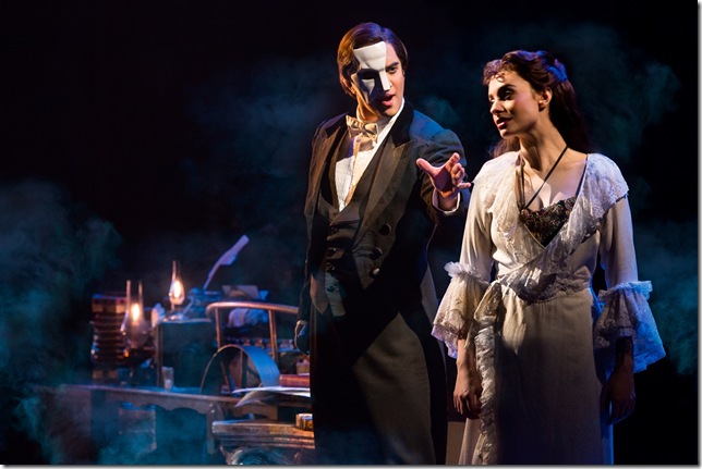 Cooper Grodin and Julia Udine in “The Phantom of the Opera.” (Photo by Matthew Murphy)