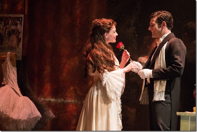 Julia Udine and Ben Jacoby in “The Phantom of the Opera.” (Photo by Matthew Murphy)