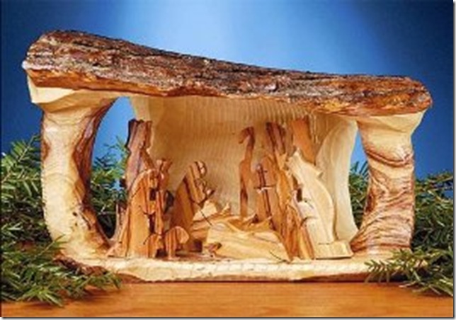 The Holy Land Log Nativity.