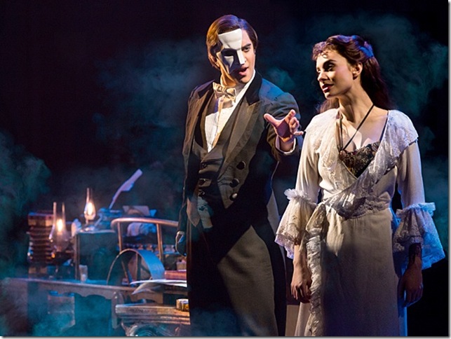 Cooper Grodin and Julia Udine in “The Phantom of the Opera.”