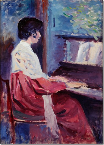 Lucie Coustourier at the Piano (1905), by Maximilien Luce.