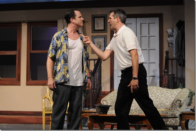 Bryan Wohlust (left) and Kevin Sario in the Lake Worth Playhouse production of Neil Simon’s “The Odd Couple.” (Courtesy Lake Worth Playhouse)