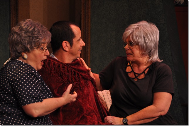 From left: Vicki Klein, Frank Stanzione and Clelia Patrizio in “Over the River and Through the Woods” at the Delray Beach Playhouse.