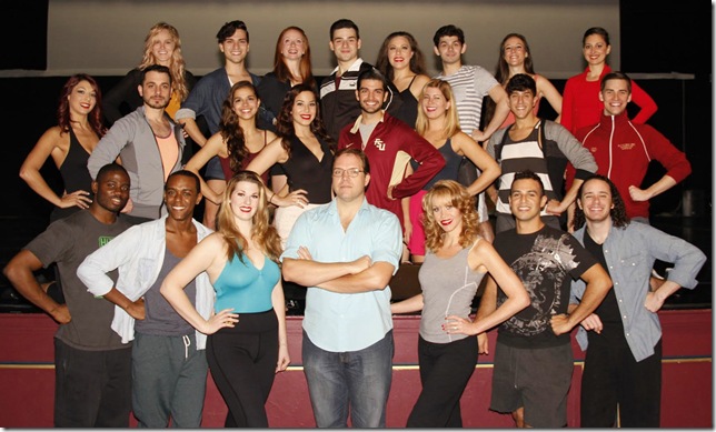 The cast of “A Chorus Line” at the Crest Theatre.