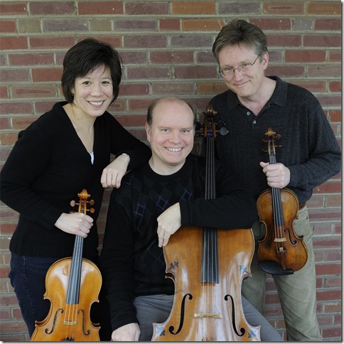 The Aspen String Trio: Victoria Chiang, Michael Mermagen and David Perry.