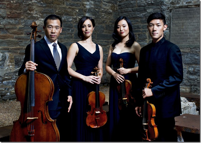 The Parker Quartet, from left: Kee-Hyun Kim, Jessica Bodner, Ying Xue and Daniel Chong. (Photo by Cameron Wittig)