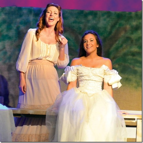 Victoria Lauzun (left) and Eliana Ghen in “Shenandoah” at the Delray Square Performing Arts Center. (Photo by Phil Hinton)