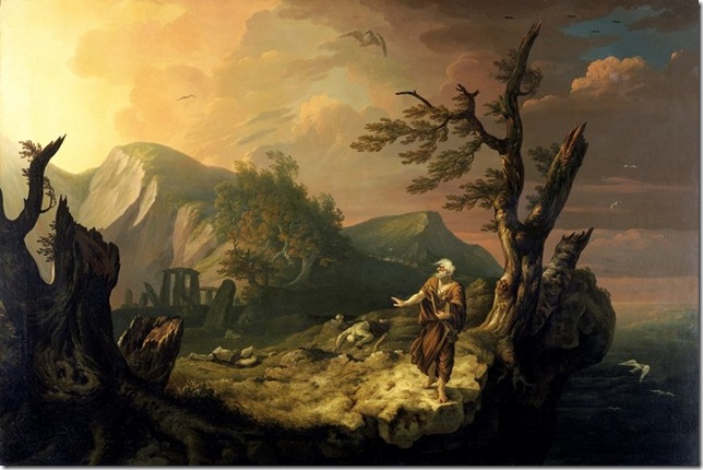 “The Bard” (1774), by Thomas Jones.