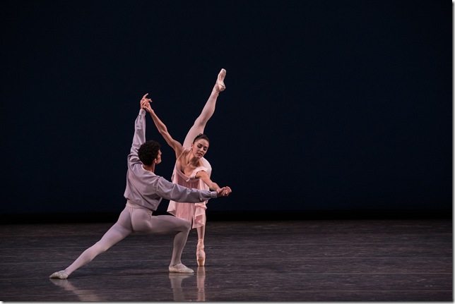 Patricia Delgado and Renan Cerdeiro in George Balanchine’s “Allegro Brillante.” ((Photo by Daniel Azoulay)