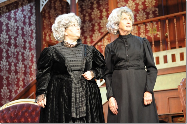 Clelia Patrizio and Jeanne O’Connor in the Lake Worth Playhouse production of “Arsenic and Old Lace.” (Photo by Amanda Roy)