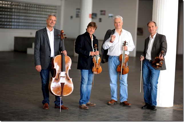 The Auryn Quartet, from left: Andreas Arndt, Jens Oppermann, Stewart Eaton and Matthias Lingenfelder. (Photo by Marion Koell)