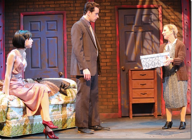 From left, Katherine Amadeo, Pierre Tannous and Elissa Solomon in “Cabaret” at the Broward Stage Door Theatre. (Courtesy Broward Stage Door Theatre)
