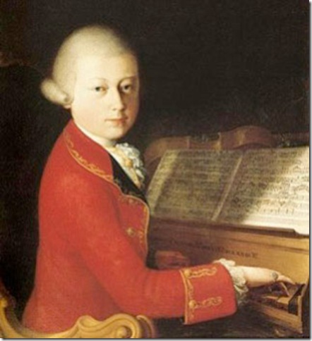 Wolfgang Amadeus Mozart, as painted in Verona in 1770 by Saverio dalla Rosa. 