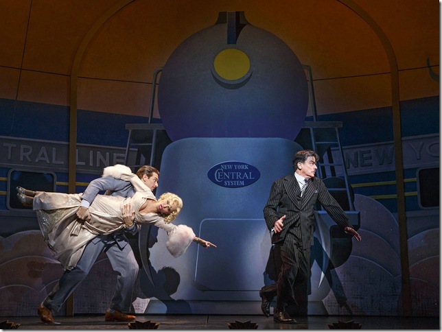 Andy Karl, Kristin Chenoweth and Peter Gallagher in “On the Twentieth Century.” (Photo by Joan Marcus)