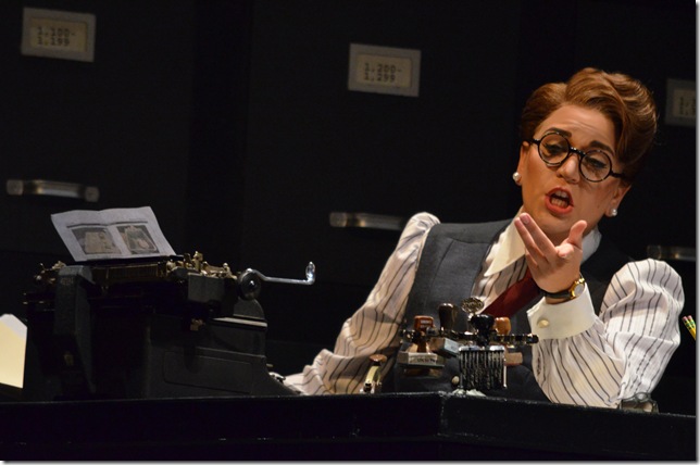 Carla Jablonski as the Secretary in “The Consul.” (Photo by Brittany Mazzurco)