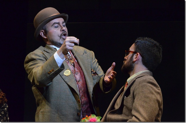 Jason Ferrante as Nika Magadoff (the Magician) and Chance Eakin as Mr. Kofner in “The Consul.” (Photo by Brittany Mazzurco)