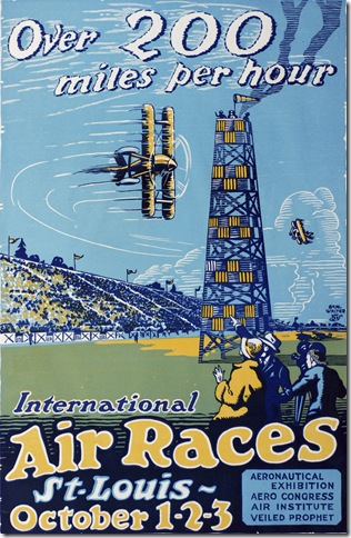 “Over 200 Miles Per Hour” (1923), a color lithograph by Carl Walter.