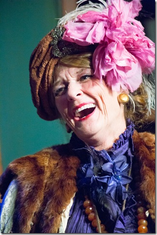 Janet Weakley portrays Aunt Queenie in “Bell, Book and Candle” at Broward Stage Door Theatre. (Photo by George Wentzler)