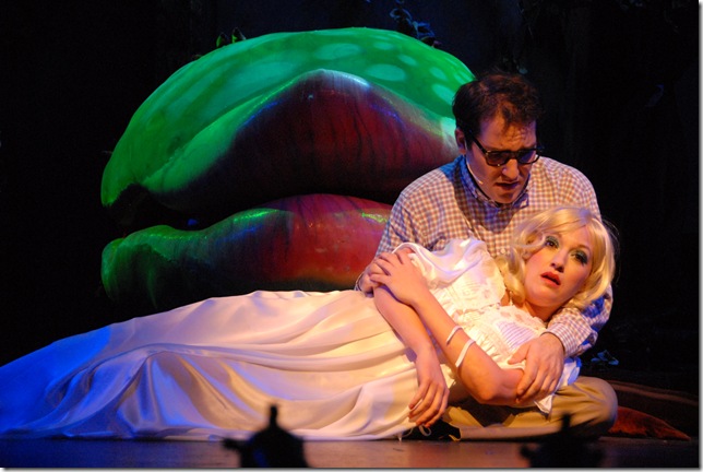 Mike Westrich and Amy Miller Brennan in “Little Shop of Horrors.” (Photo by Gemma Bramham)
