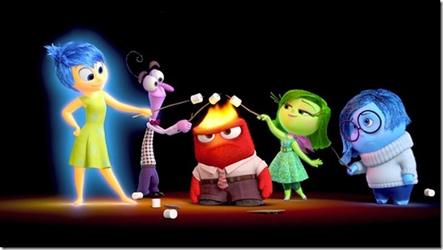 From left: Joy (Amy Poehler), Fear (Bill Hader), Anger (Lewis Black), Disgust (Mindy Kaling) and Sadness (Phyllis Smith) in “Inside Out.”