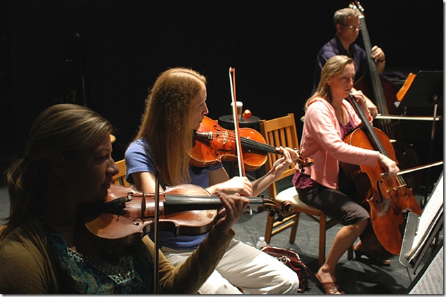 From left: Violinist Dina Kostic, violist René Reder, cellist Susan Moyer Bergeron and bassist Jason Lindsay. (Photo by Rocky Helderman)