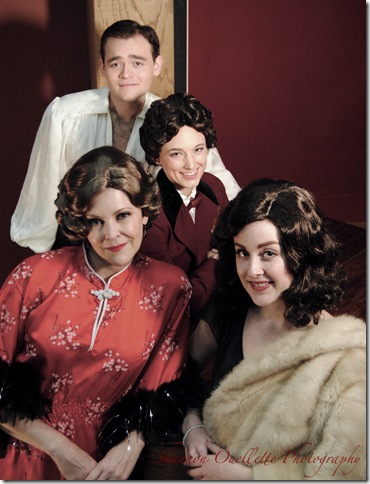 Cast members of “The Royal Family.” At top: Connor Padilla; bottom, left to right: Kathryn Lee Johnston, Brianna Handy and Kim Connor. 