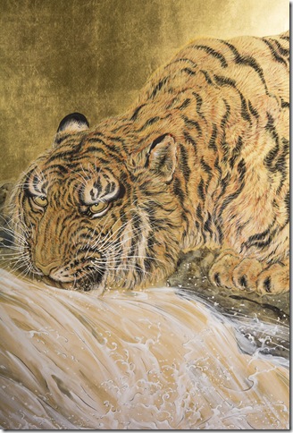 Tigers Crossing a River (c. 1938), by Yano Suiho Yoshizaburo.