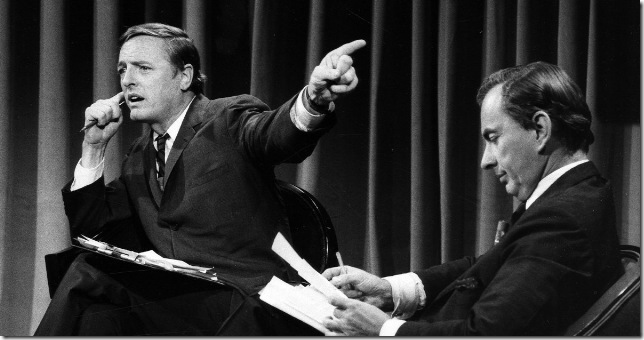 William F. Buckley Jr. and Gore Vidal, in 1968.