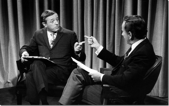 William F. Buckley (left) and Gore Vidal square off in 1968.