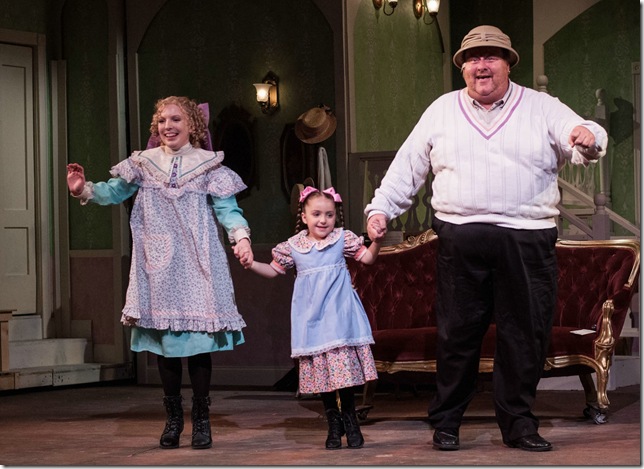 Megan Sell, Avery Sell and John Costanzo in “Meet Me in St. Louis” at the Lake Worth Playhouse. (Photo by Amanda Roy)