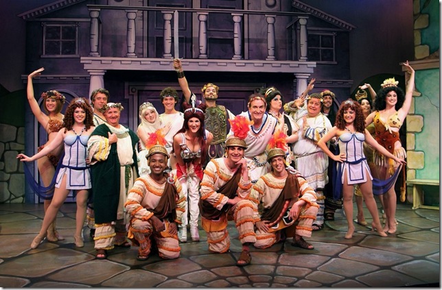 The cast of “A Funny Thing Happened on the Way to the Forum” at the Wick Theatre.