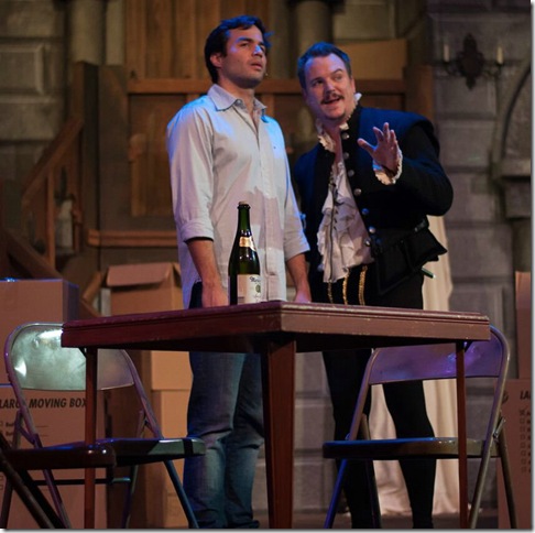 Alonso Yabar and Bryan Wohlust in “I Hate Hamlet” at the Lake Worth Playhouse. (Photo by Amanda Roy
