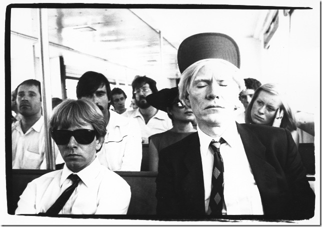Bob Colacello, Andy Warhol with Rupert Smith, His Silkscreen Printer, on a Ferry to Fire Island, 1979. Courtesy Steven Kasher Gallery, New York.