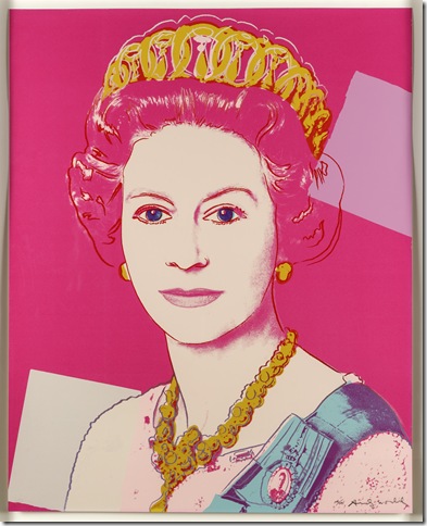Andy Warhol, Queen Elizabeth II of the United Kingdom [from Reigning Queens], 1985. © 2015 The Andy Warhol Foundation for the Visual Arts, Inc. / Artists Rights Society (ARS), New York. Courtesy the collection of Marc Bell.