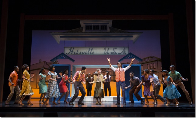 Julius Thomas III as Berry Gordy (center right) and the cast of 