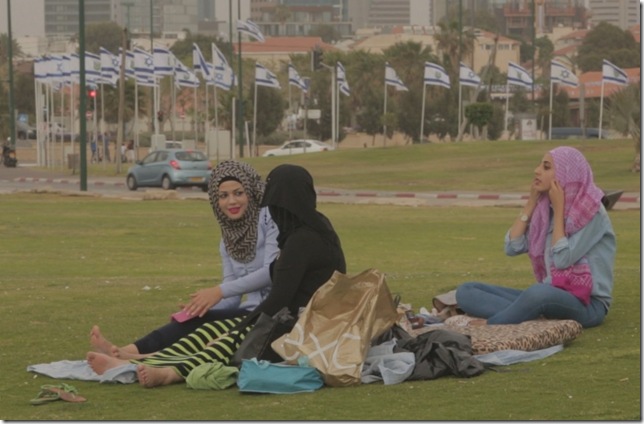 Three Arab women in Israel, from Colliding Dreams.