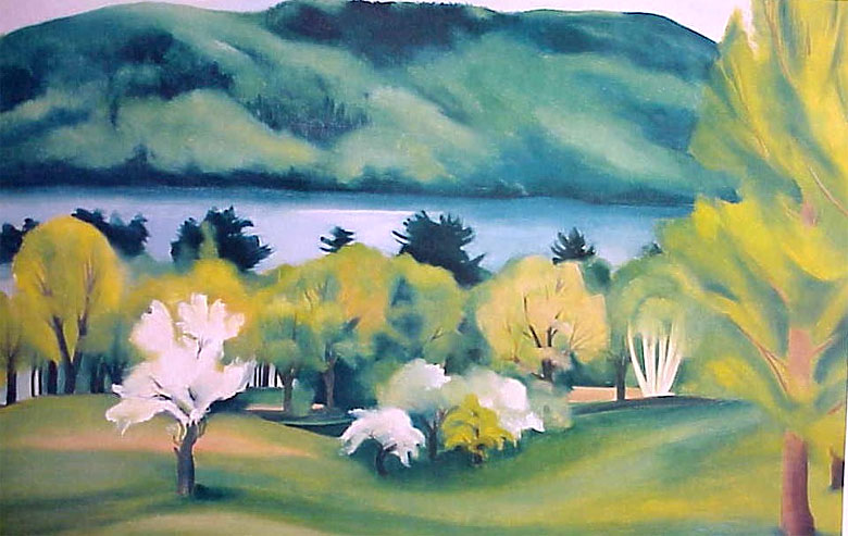 Lake George by Early Moonrise (1930), by Georgia O’Keeffe.