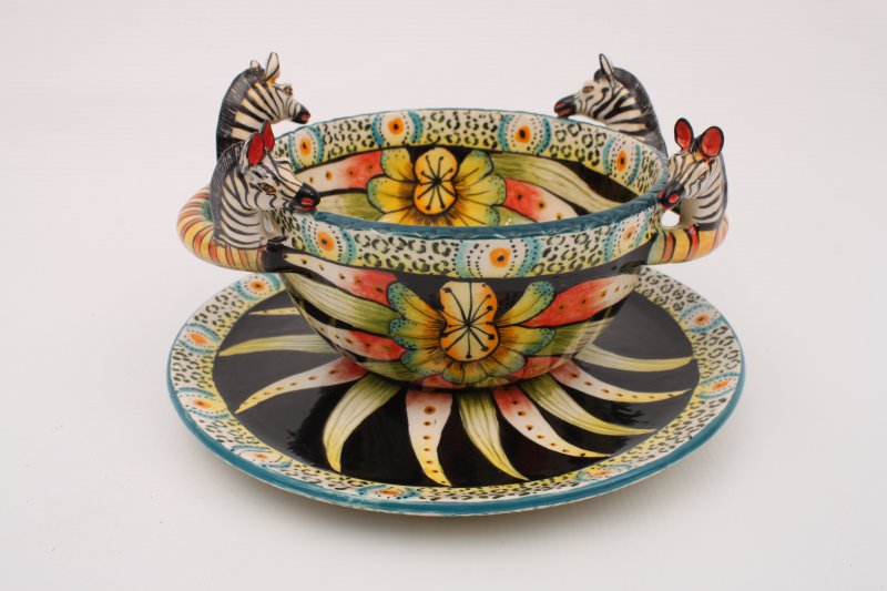 Zebra Bowl, by Ardmore Pottery.